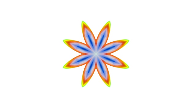 Abstrakte Farbe Pinsel Tinte explodieren glattes Konzept symmetrisches Muster dekorative dekorative Kaleidoskop-Bewegung geometrische Kreis- und Sternformen