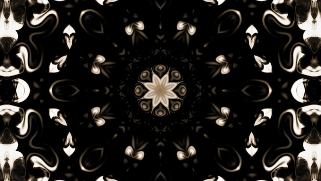 Abstrakte Farbe Pinsel Tinte explodieren glattes Konzept symmetrisches Muster dekorative dekorative Kaleidoskop-Bewegung geometrische Kreis- und Sternformen