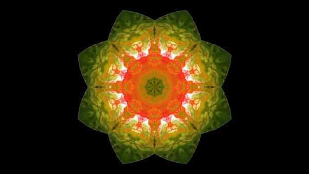 Abstrakte Farbe Pinsel Tinte explodieren glattes Konzept symmetrisches Muster dekorative dekorative Kaleidoskop-Bewegung geometrische Kreis- und Sternformen