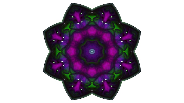 Abstrakte Farbe Pinsel Tinte explodieren glattes Konzept symmetrisches Muster dekorative dekorative Kaleidoskop-Bewegung geometrische Kreis- und Sternformen