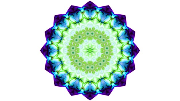 Abstrakte Farbe Pinsel Tinte explodieren glattes Konzept symmetrisches Muster dekorative dekorative Kaleidoskop-Bewegung geometrische Kreis- und Sternformen