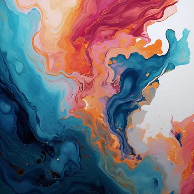 Abstrakte Farben-Symphonie Fesselnde Aquarell-Texturen Flüssigkeitskunst und galaktische Inspirationen