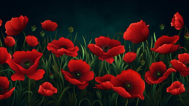 abstrakte farbenfrohe Blumen und Mohn hintergrund