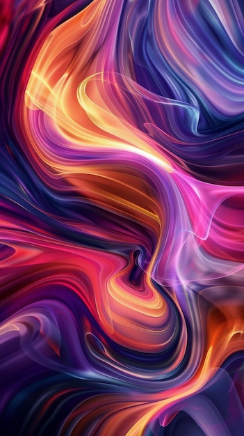 Abstrakte farbenfrohe fließende Linien mit leuchtendem Gradienten lebendiges digitales Kunstkonzept