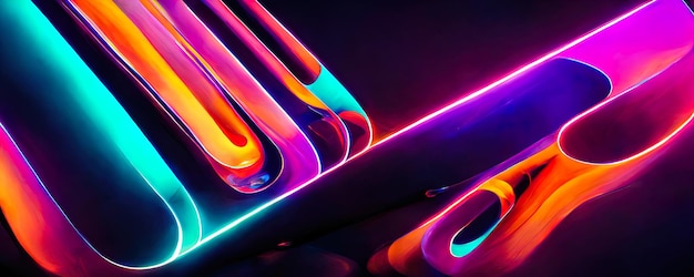 Foto abstrakte farbtextur moderne futuristische muster neonlichter auf schwarzem hintergrund