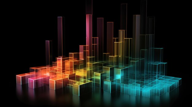 Abstrakte Finanzgraphen und infografische Datenanalyse im Börsendesign