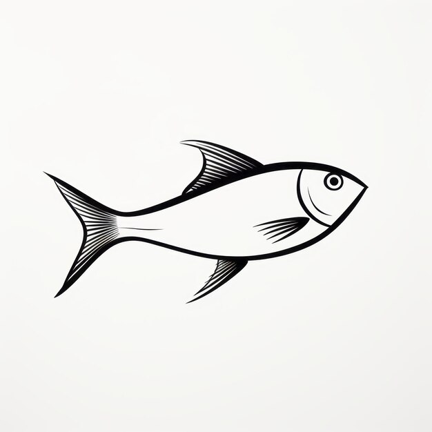 Foto abstrakte fischkunst minimalistische symmetrie in hellschwarz und silber