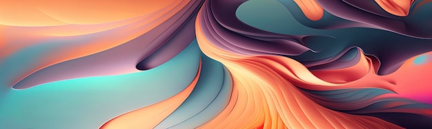 Abstrakte flüssige Welle in Bewegung bunten Hintergrund rendern mit Pastelltönen Tapetentextur Generative AI