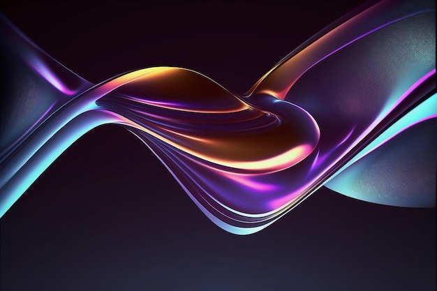 Abstrakte Flüssigkeit 3d rendert holografisches schillerndes Neon