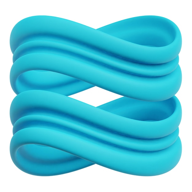 abstrakte Form 3D-Symbol auf weißem Hintergrund isoliert