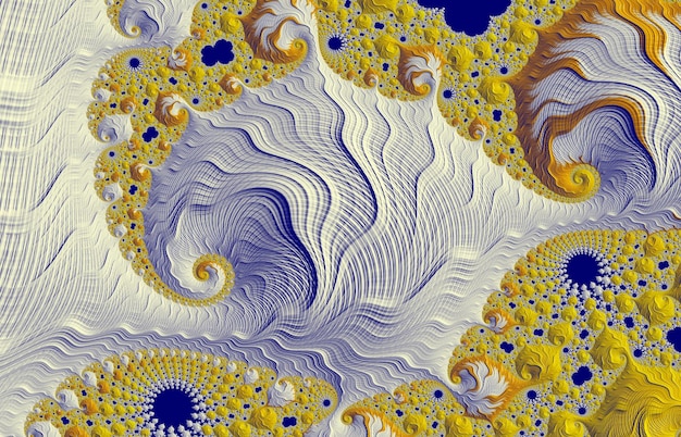 Abstrakte fraktale Muster und Formen Unendliches UniversumMysteriöses psychedelisches Entspannungsmuster Dynamisch fließende natürliche Formen Heilige GeometrieMystische Spiralen 3D-Rendering