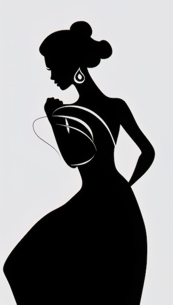 abstrakte Frauen-Silhouette-Zeichnungskunst