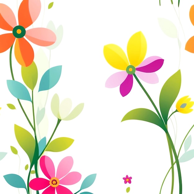 Abstrakte Frühlingsblumen-Illustration mit weißem Hintergrund