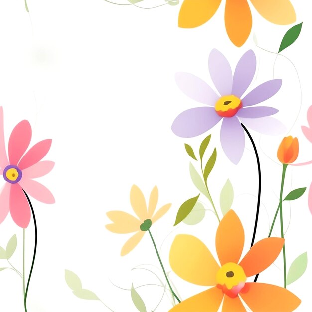 Abstrakte Frühlingsblumen-Illustration mit weißem Hintergrund