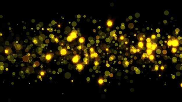 Abstrakte funkelnde Partikel 3D-Rendering-Goldhintergrund