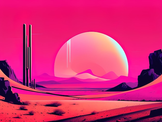 abstrakte futuristische Landschaft futuristischer Hintergrund für Ihr Design 3-D-Illustration