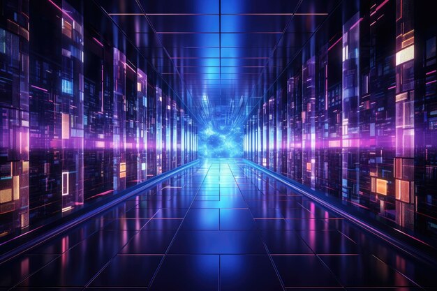 Abstrakte futuristische Technologie-Hintergrund mit Linien für Netzwerk-Big-Data-Data-Center-Server