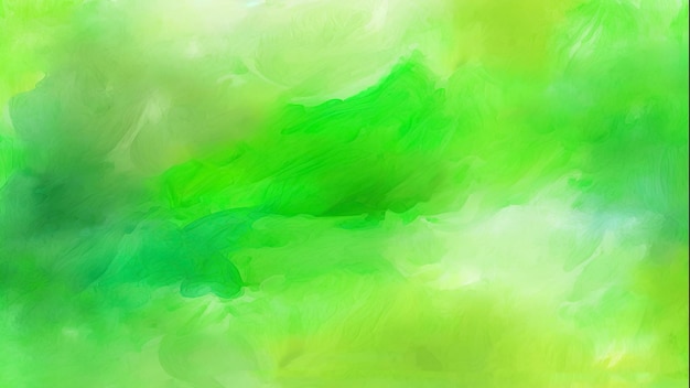 Abstrakte generative KI-Illustration grünes Pastellaquarell Horizontales Panorama helles Banner