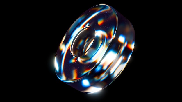 Abstrakte Geometrie aus Glas 3D-Rendering