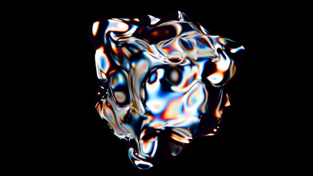 Abstrakte Geometrie des Glaswürfels 3D-Illustration