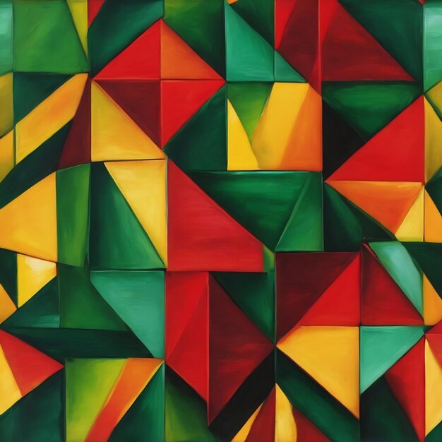 Abstrakte Geometrie Farbstück grafische Kombination Ölgemälde handgemalt rot grün gelb