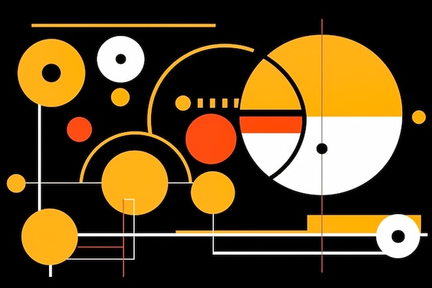 abstrakte geometrische einfache Illustration Schwarzer und orangefarbener Hintergrund