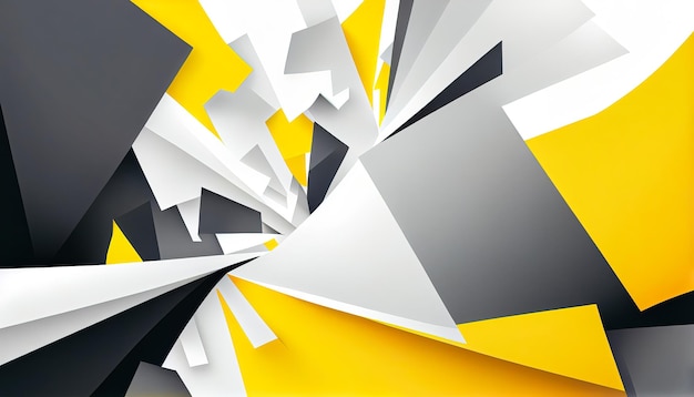 Abstrakte geometrische Formen in schwarz, gelb und weiß