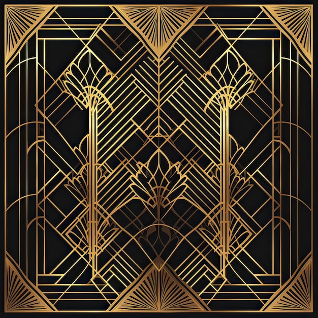 Abstrakte geometrische goldene Hintergrundbildgenerierung KI