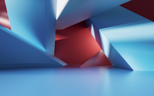 Abstrakte geometrische Innenstruktur 3D-Rendering