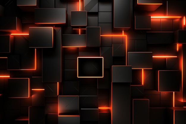 Abstrakte geometrische orangefarbene Neon-Hintergrundtapete