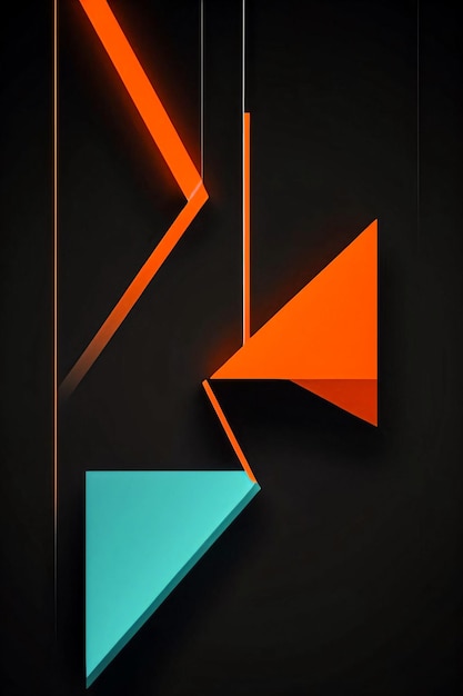 Abstrakte geometrische orangefarbene Neon-Hintergrundtapete