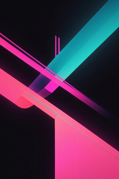 Foto abstrakte geometrische rosa neon-hintergrundtapete