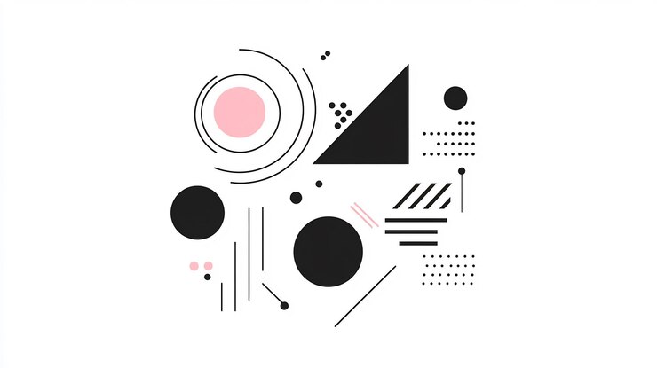 Foto abstrakte geometrische zusammensetzung in schwarz, rosa und weiß
