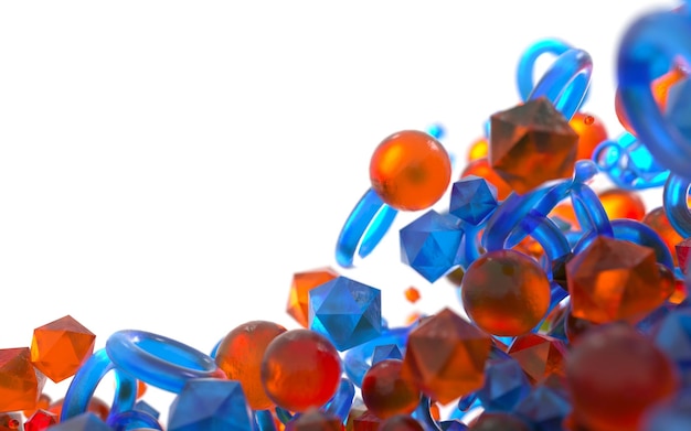 Abstrakte Glaspartikel Hintergrund 3D-Rendering