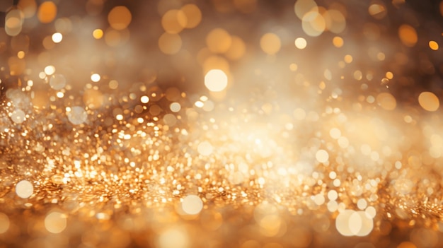 Abstrakte goldene Bokeh-Lichter auf schwarzem Hintergrund Weihnachts- und Neujahrskonzept Ideal für verschwommenen Hintergrund