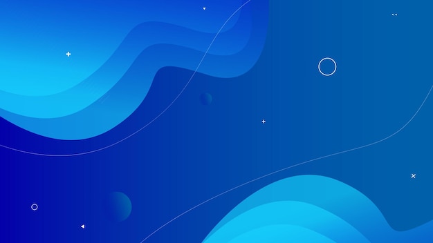 Abstrakte gradiente geometrische Formen Wellen-Design auf Cyan und blauem Hintergrund