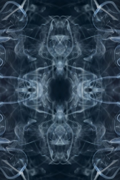 abstrakte Grafiken schwarz blaues Fraktalreflexionssymbol, Designeffekt-Meditationshintergrund