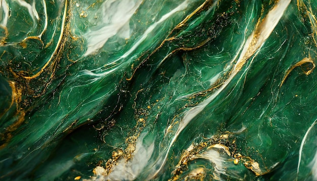 Abstrakte grüne und goldene Marmortapete