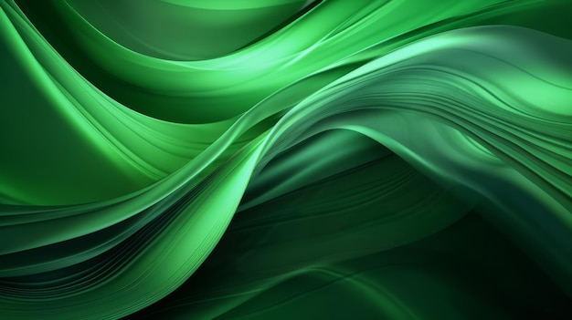 Abstrakte grüne Wellen Hintergrund generative KI