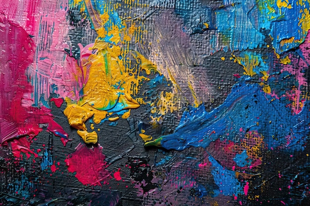Abstrakte Grunge-Kunst-Hintergrundtextur mit farbenfrohen Farbspritzen