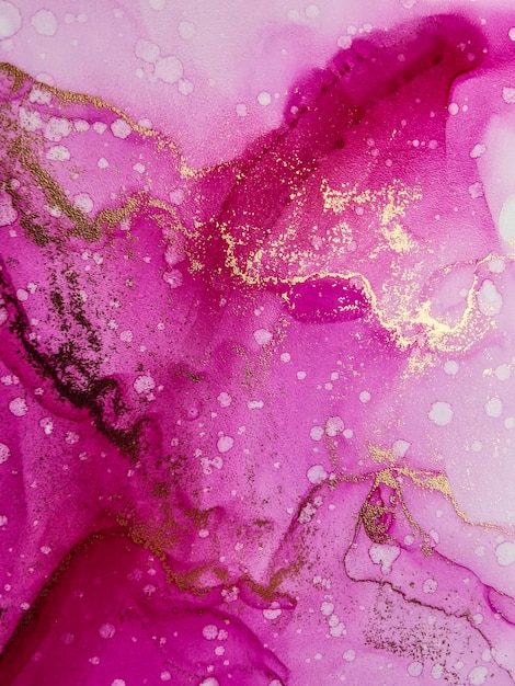 Abstrakte helle, glänzende farbe, flüssiger hintergrund, handgezeichnete alkoholmalerei mit goldenen streifen, flüssige tintentechnik, textur für hintergrunddesign