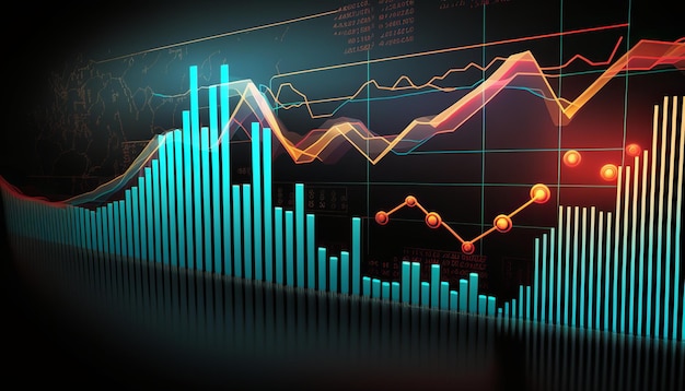 Abstrakte Hintergrunddiagramm Aktienmarkt Generative KI