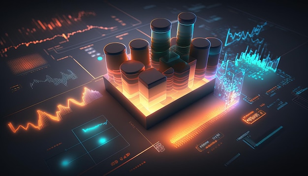 Abstrakte Hintergrunddiagramm Aktienmarkt Generative KI