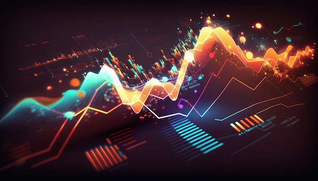 Abstrakte Hintergrunddiagramm Aktienmarkt Generative KI