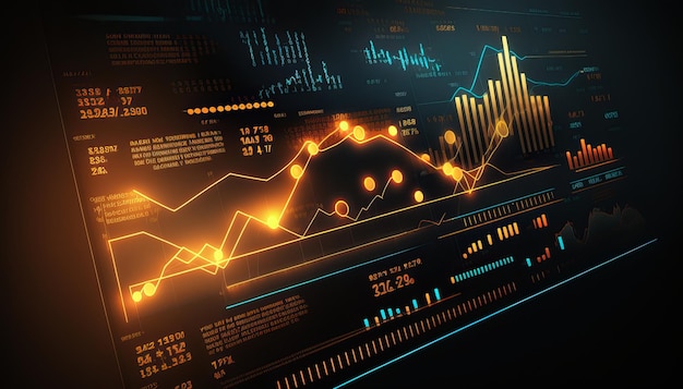 Abstrakte Hintergrunddiagramm Aktienmarkt Generative KI