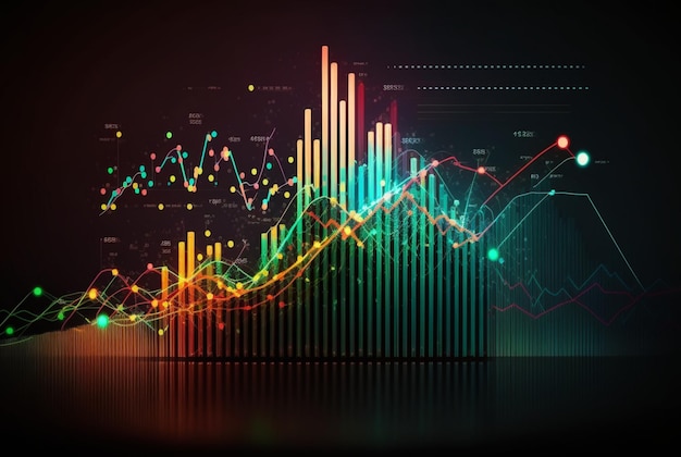 Abstrakte Hintergrunddiagramm Aktienmarkt Generative KI