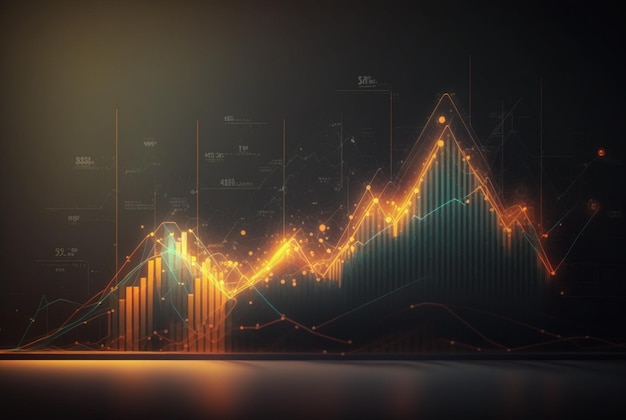 Abstrakte Hintergrunddiagramm Aktienmarkt Generative KI