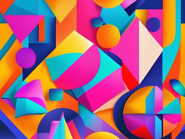 Abstrakte Hintergrundillustration mit modernen geometrischen Formen in leuchtenden Farben