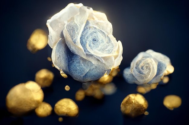 Foto abstrakte illustration der goldenen rose