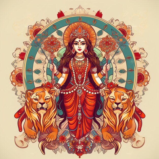 abstrakte Illustration von Durga Puja